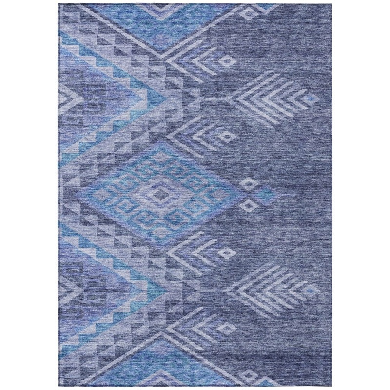Harmony Blue Washable Indoor-Outdoor Rug