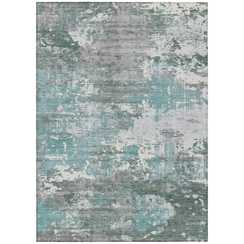 Nixane Blue Washable Indoor-Outdoor Rug
