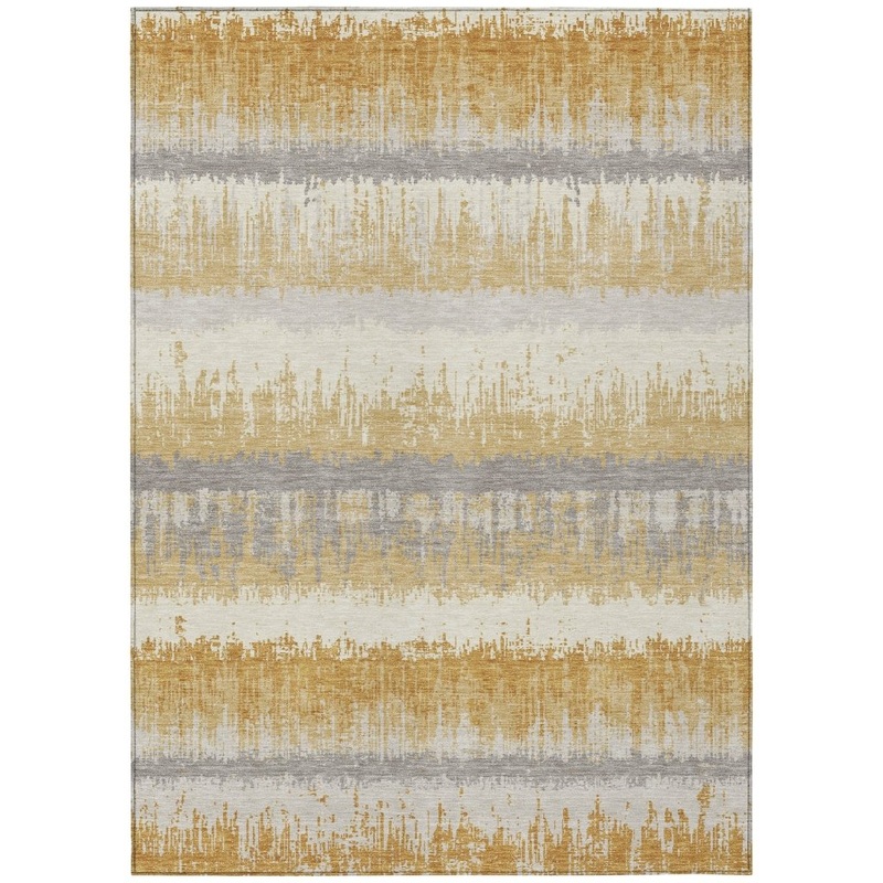 Nyelle Gold Washable Indoor-Outdoor Rug