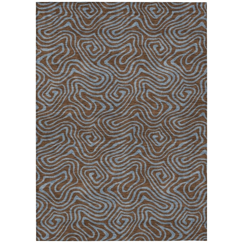 Zena Brown Washable Indoor-Outdoor Rug