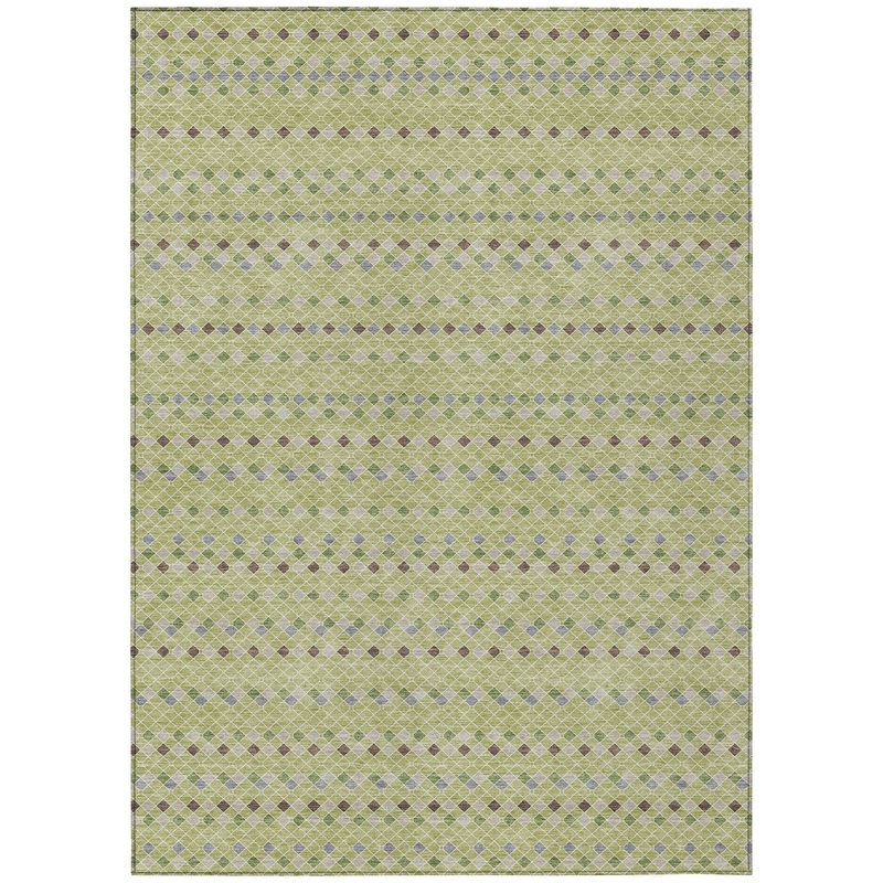 Zentro Green Washable Indoor-Outdoor Rug