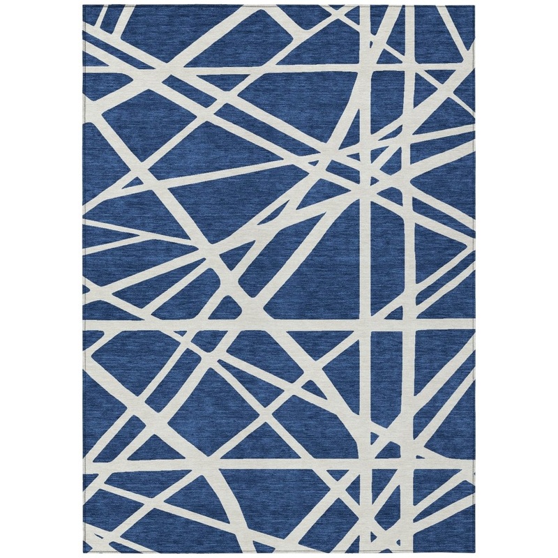 Zephina Blue Washable Indoor-Outdoor Rug