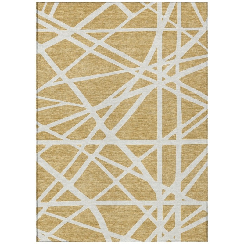 Zephina Gold Washable Indoor-Outdoor Rug