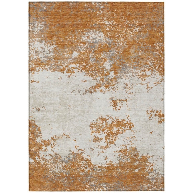 Aera Orange Washable Indoor-Outdoor Rug