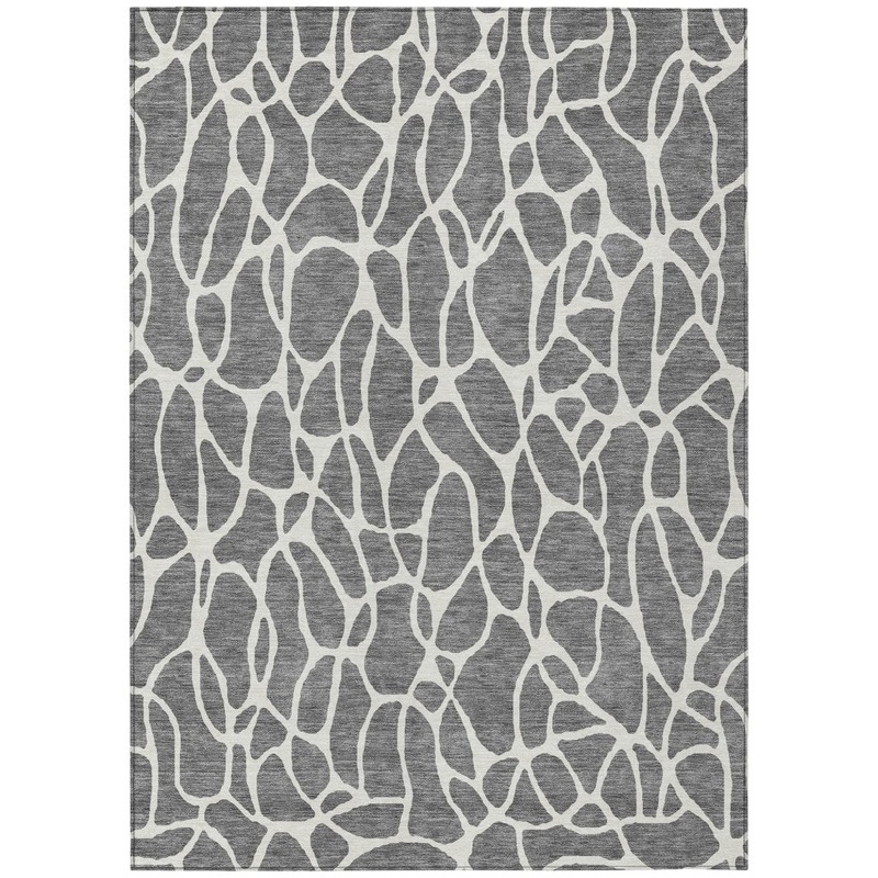 Zarelia Gray Washable Indoor-Outdoor Rug