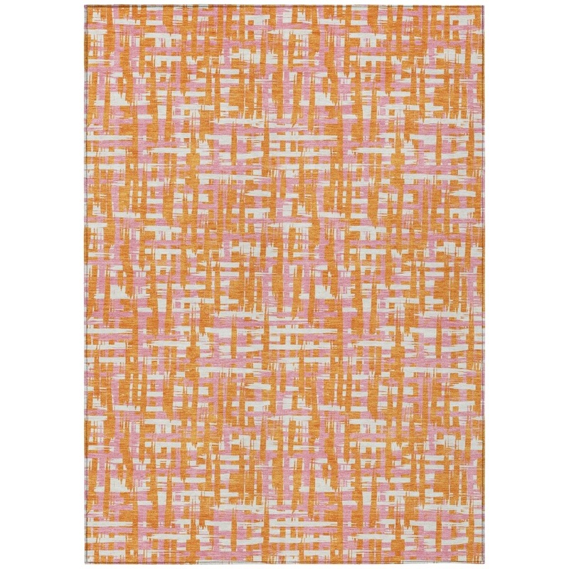 Zarifa Orange Washable Indoor-Outdoor Rug