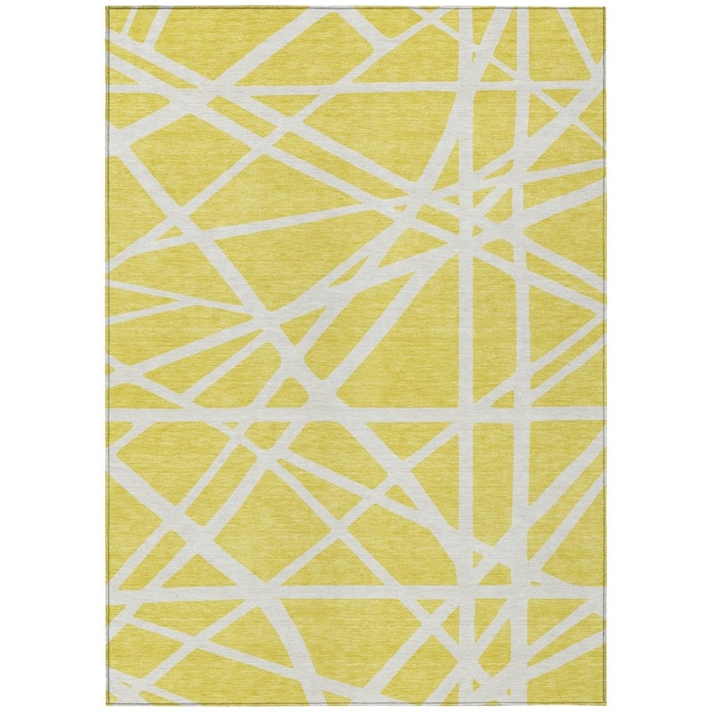 Zephina Yellow Washable Indoor-Outdoor Rug