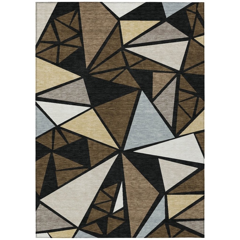 Aristea Brown Washable Indoor-Outdoor Rug