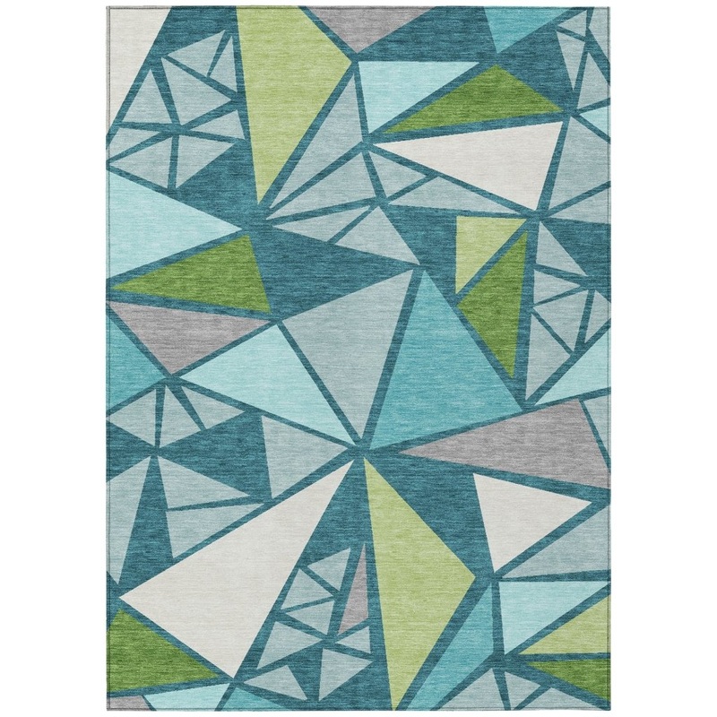 Aristea Teal Washable Indoor-Outdoor Rug