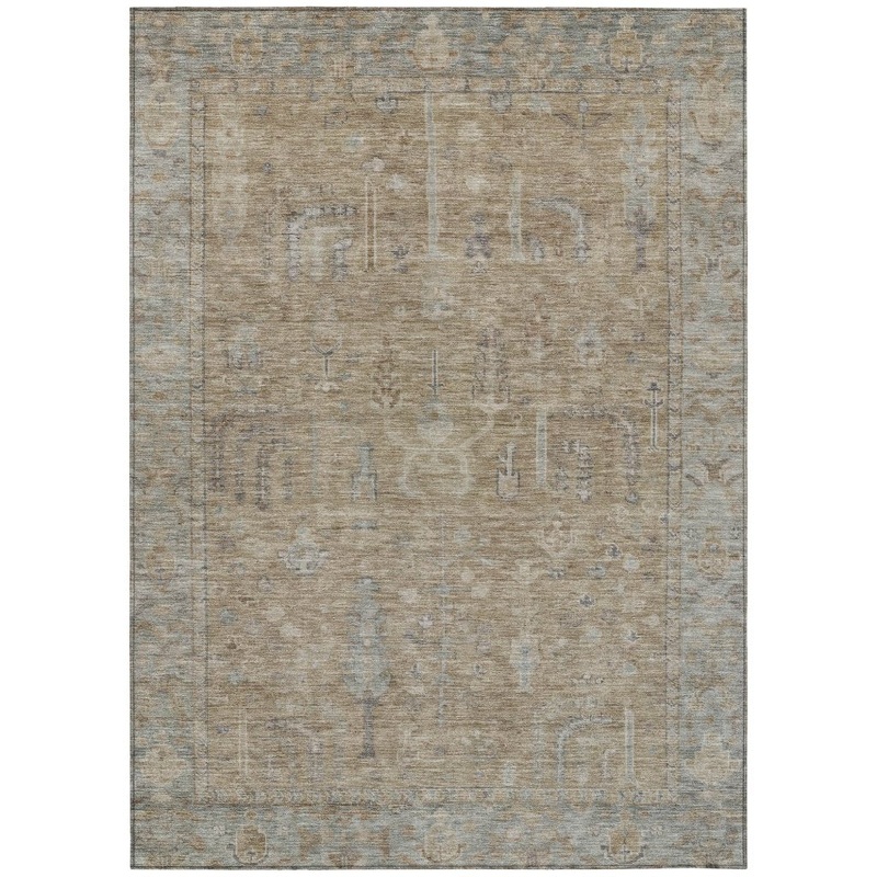 Zia Brown Washable Indoor-Outdoor Rug
