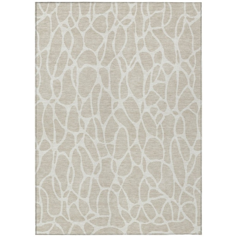Zarelia Beige Washable Indoor-Outdoor Rug