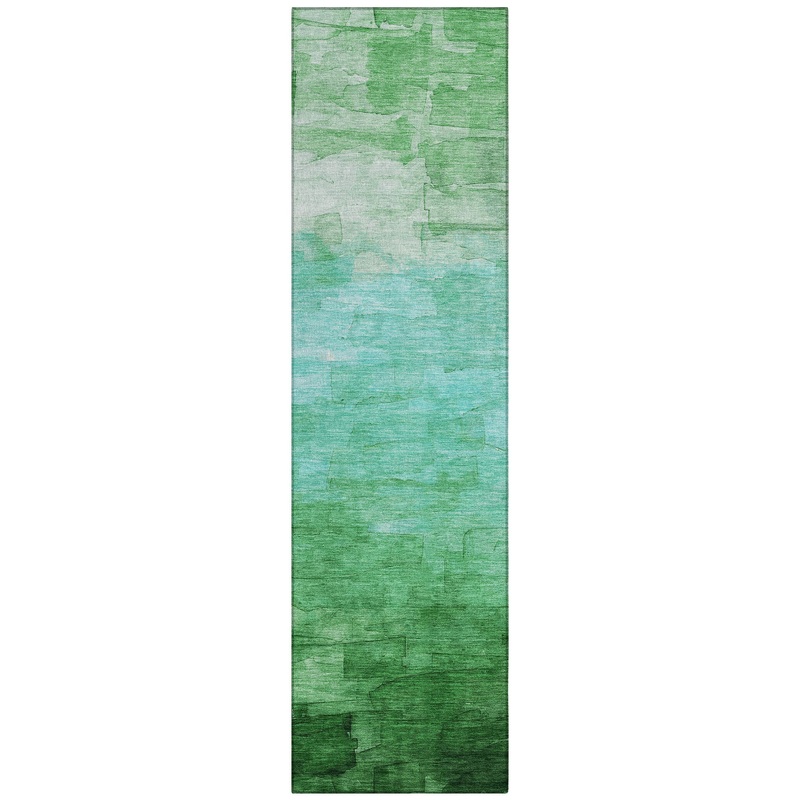 Zephyra Green Washable Indoor-Outdoor Rug