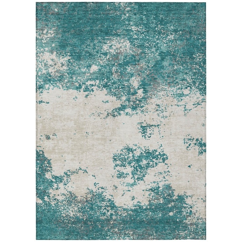 Aera Teal Washable Indoor-Outdoor Rug