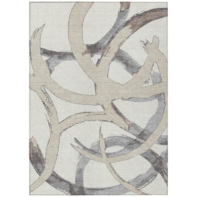 Aloura Ivory Washable Indoor-Outdoor Rug