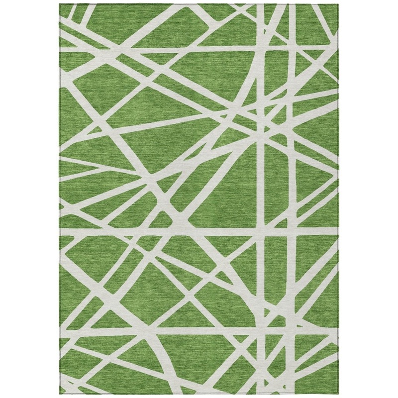 Zephina Green Washable Indoor-Outdoor Rug