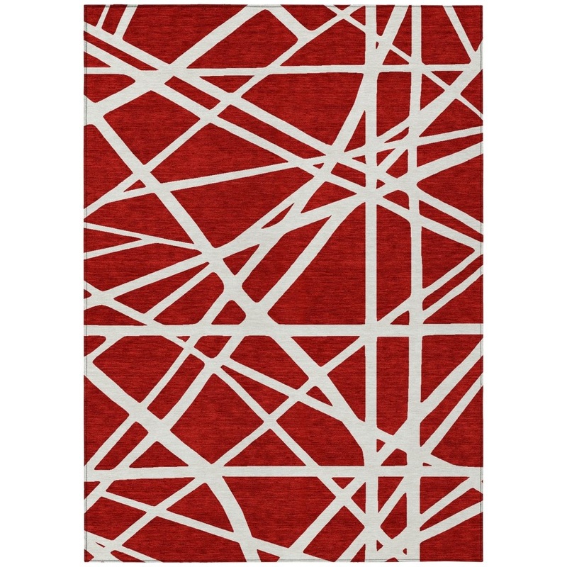 Zephina Red Washable Indoor-Outdoor Rug