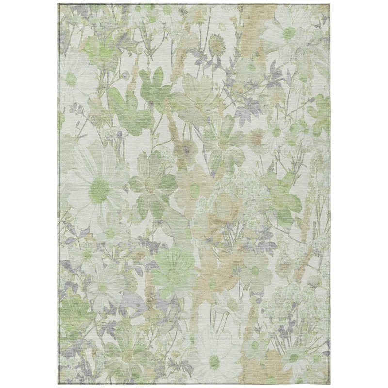 Ameliah Green Washable Indoor-Outdoor Rug