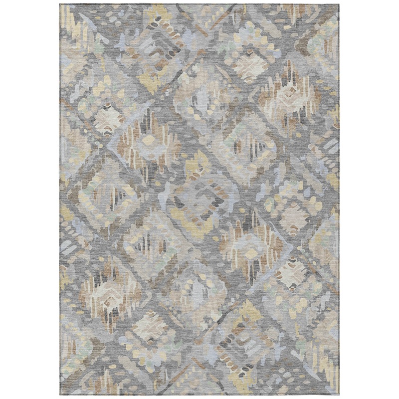 Amethira Gray Washable Indoor-Outdoor Rug