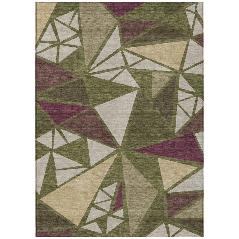 Aristea Green Washable Indoor-Outdoor Rug
