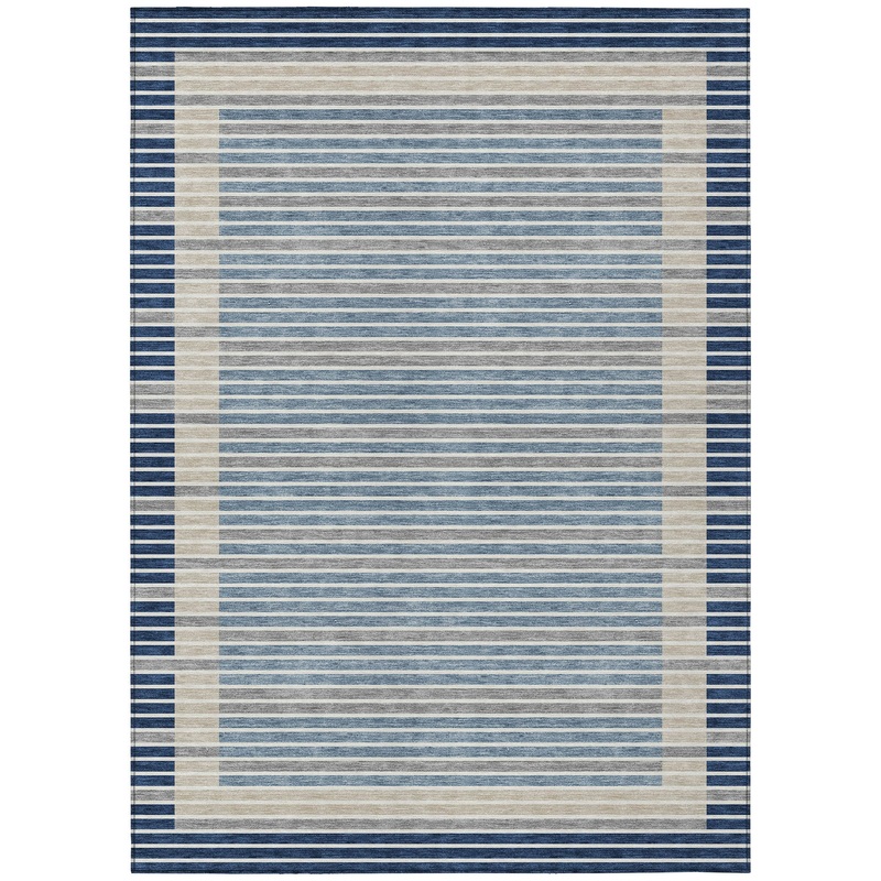 Asymira Blue Washable Indoor-Outdoor Rug