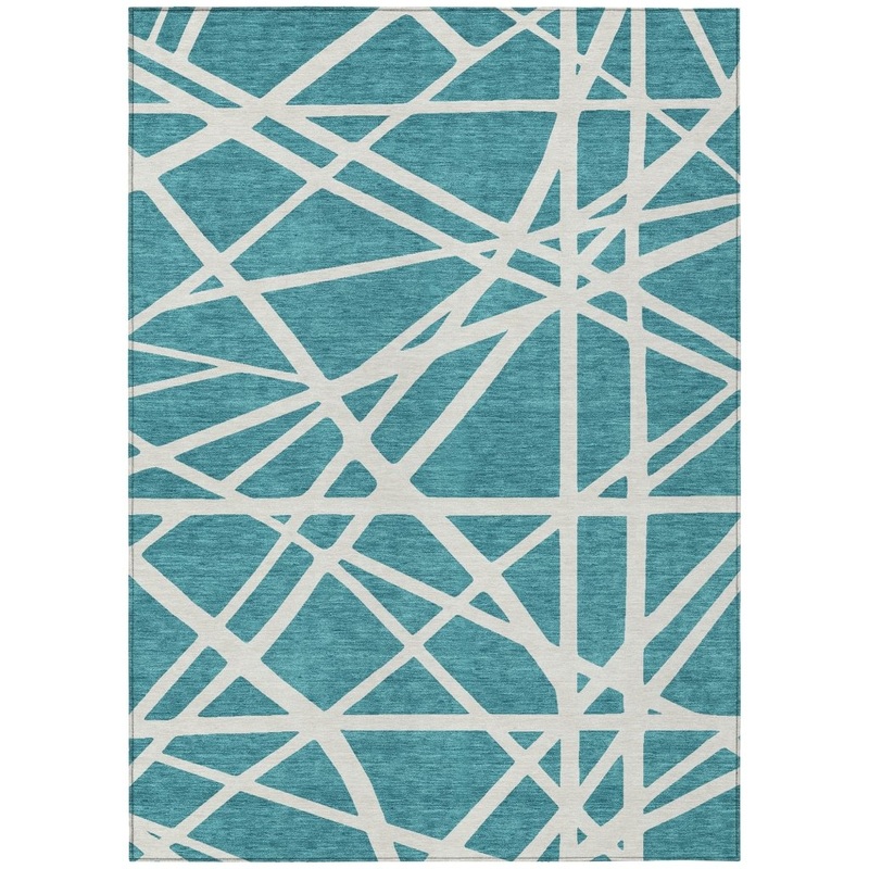 Zephina Teal Washable Indoor-Outdoor Rug