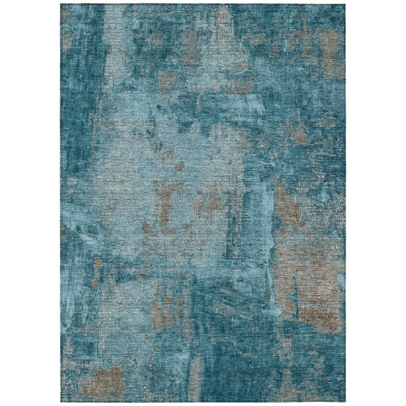 Aria Teal Washable Indoor-Outdoor Rug