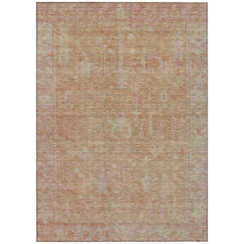 Zia Orange Washable Indoor-Outdoor Rug