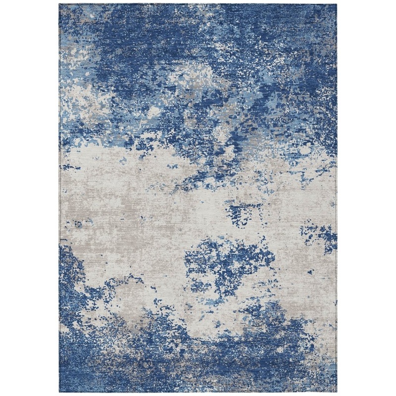 Aera Blue Washable Indoor-Outdoor Rug