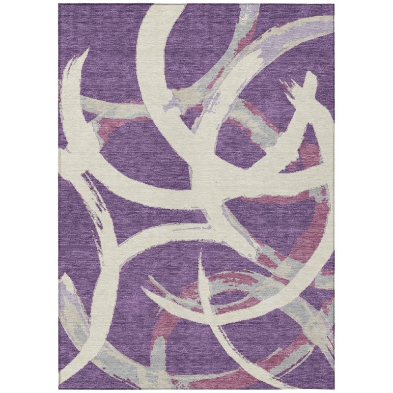 Aloura Purple Washable Indoor-Outdoor Rug