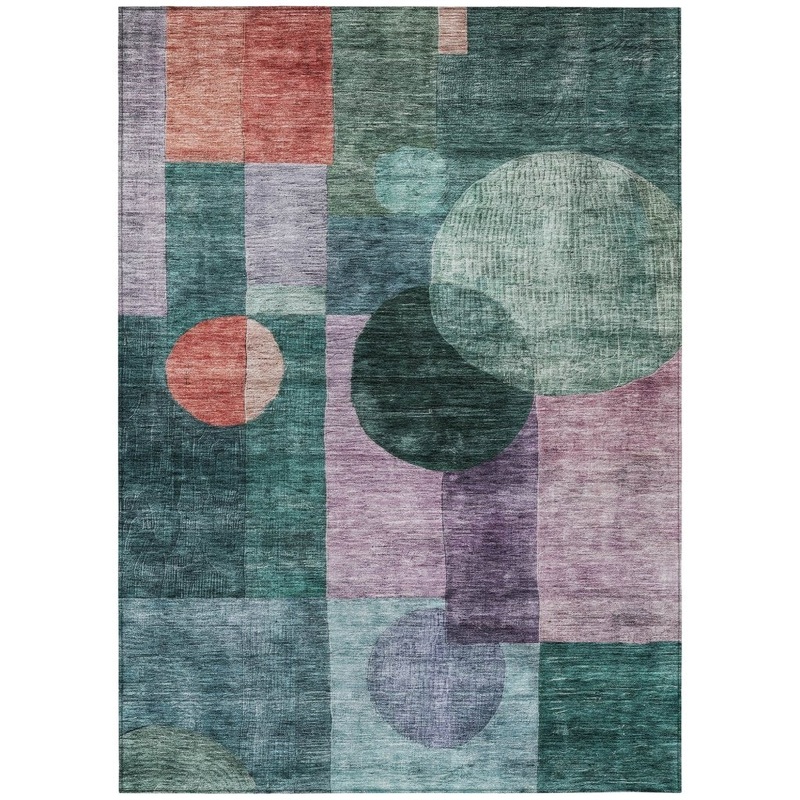 Amara Green Washable Indoor-Outdoor Rug
