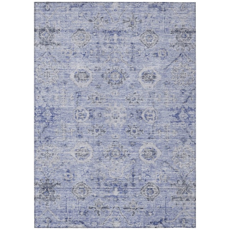 Andorra Blue Washable Indoor-Outdoor Rug