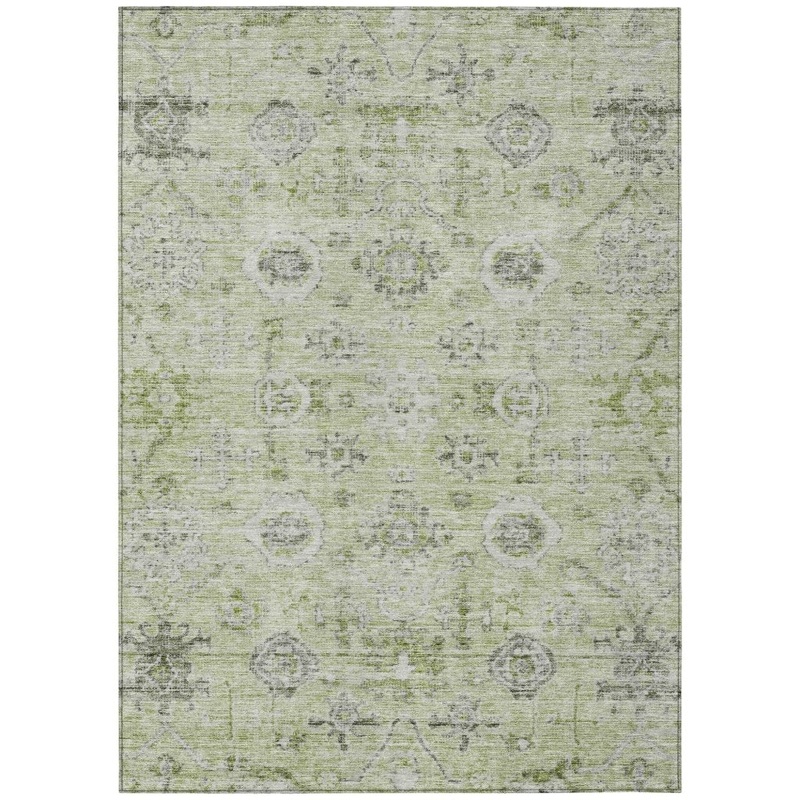 Andorra Green Washable Indoor-Outdoor Rug