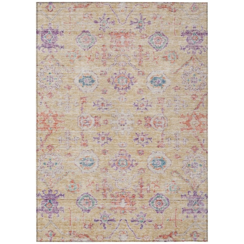 Andorra Orange Washable Indoor-Outdoor Rug