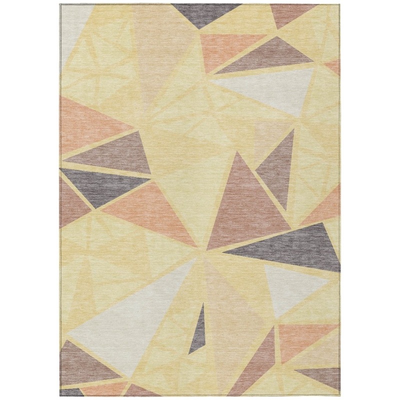 Aristea Gold Washable Indoor-Outdoor Rug