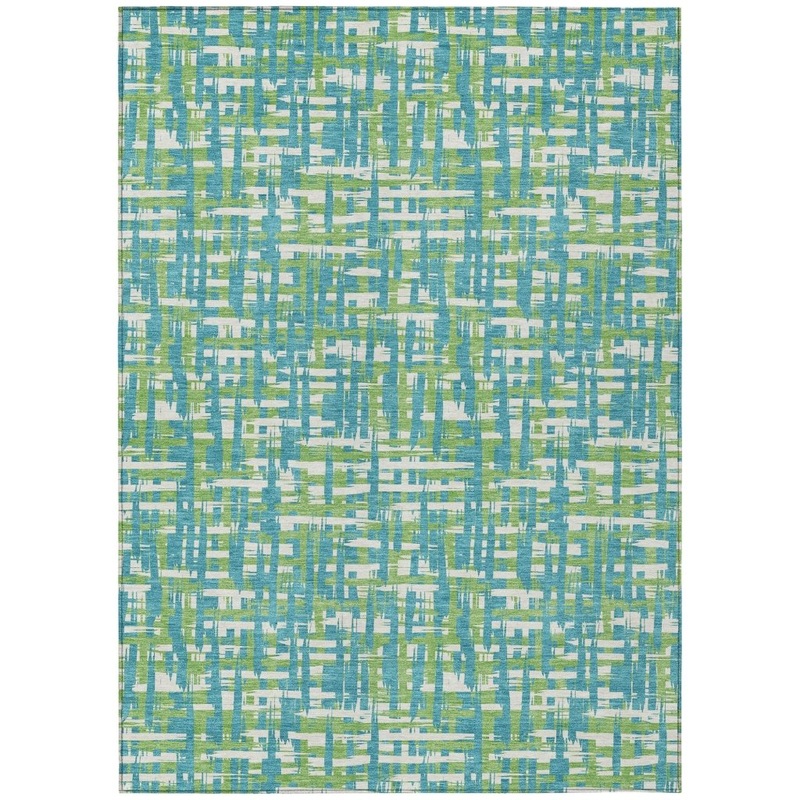 Zarifa Teal Washable Indoor-Outdoor Rug