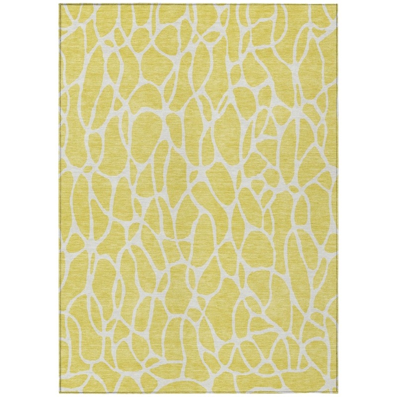 Zarelia Yellow Washable Indoor-Outdoor Rug