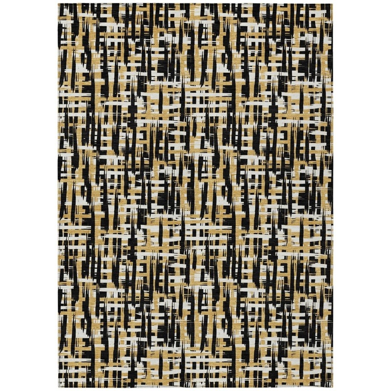 Zarifa Black Washable Indoor-Outdoor Rug