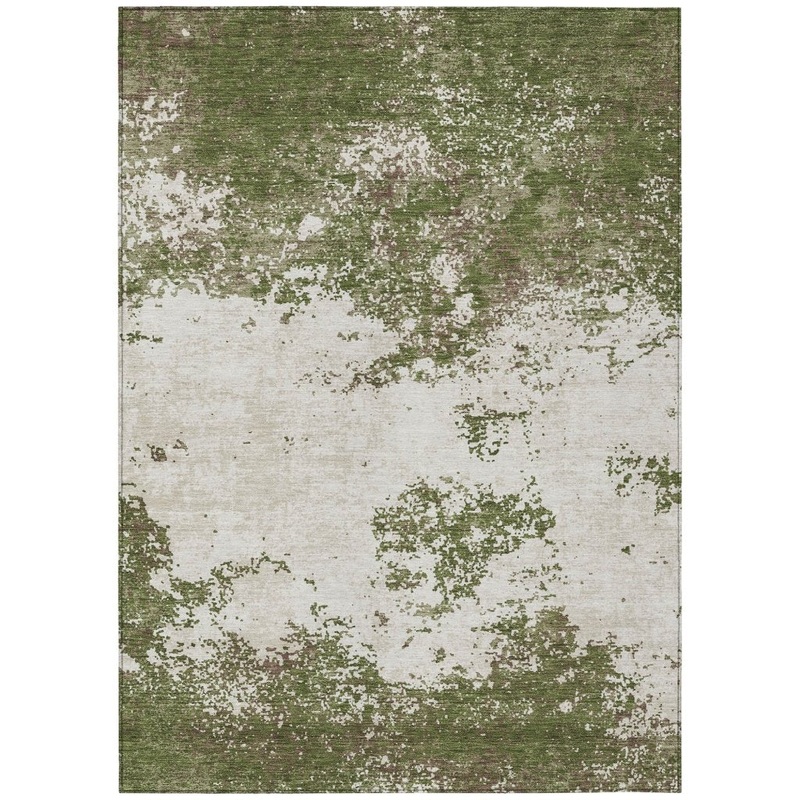 Aera Olive Washable Indoor-Outdoor Rug