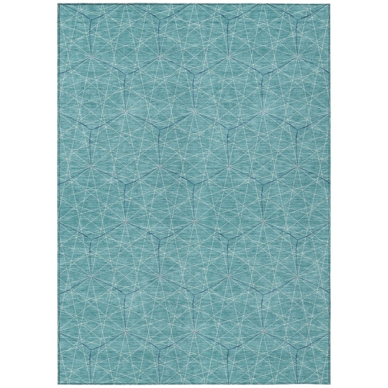 Alina Teal Washable Indoor-Outdoor Rug