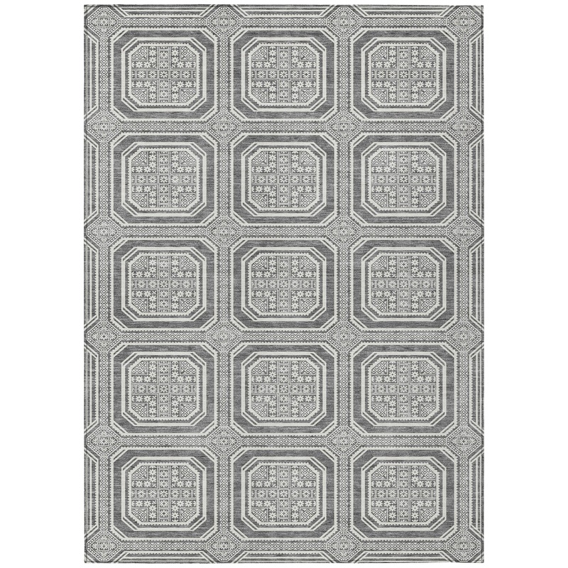 Ariavine Gray Washable Indoor-Outdoor Rug