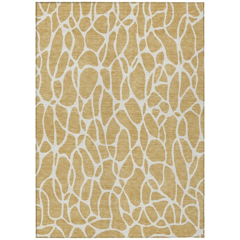 Zarelia Gold Washable Indoor-Outdoor Rug