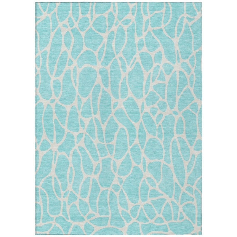 Zarelia Teal Washable Indoor-Outdoor Rug