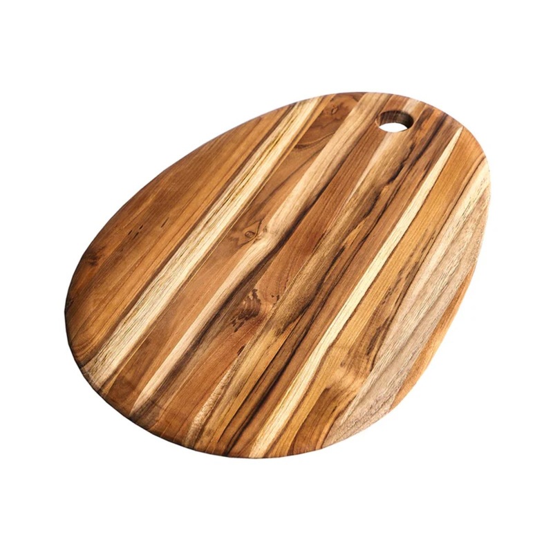 16x11x.55 Oval w/Hole Wood Serving Board