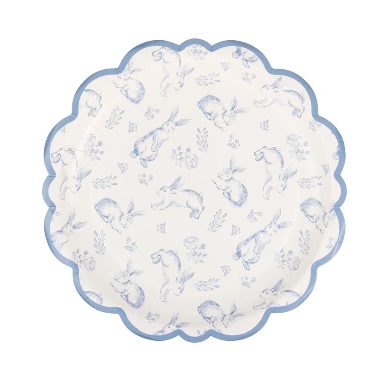 8″ Bunny Toile Plates