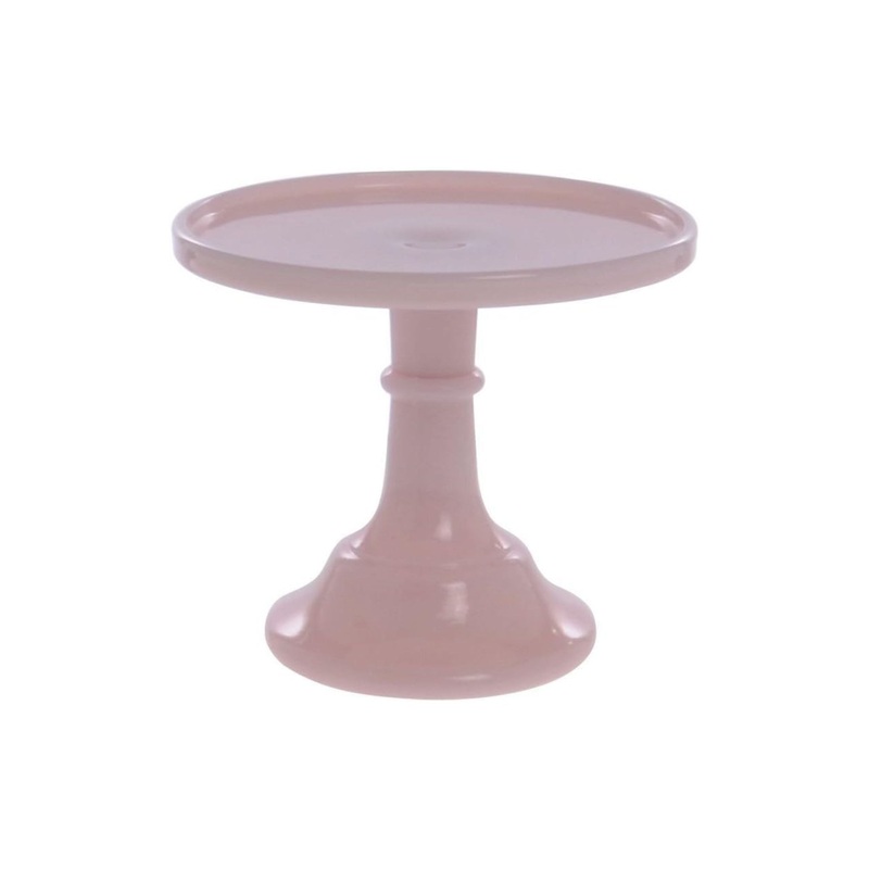 Cake Stand Pink Glass 6″