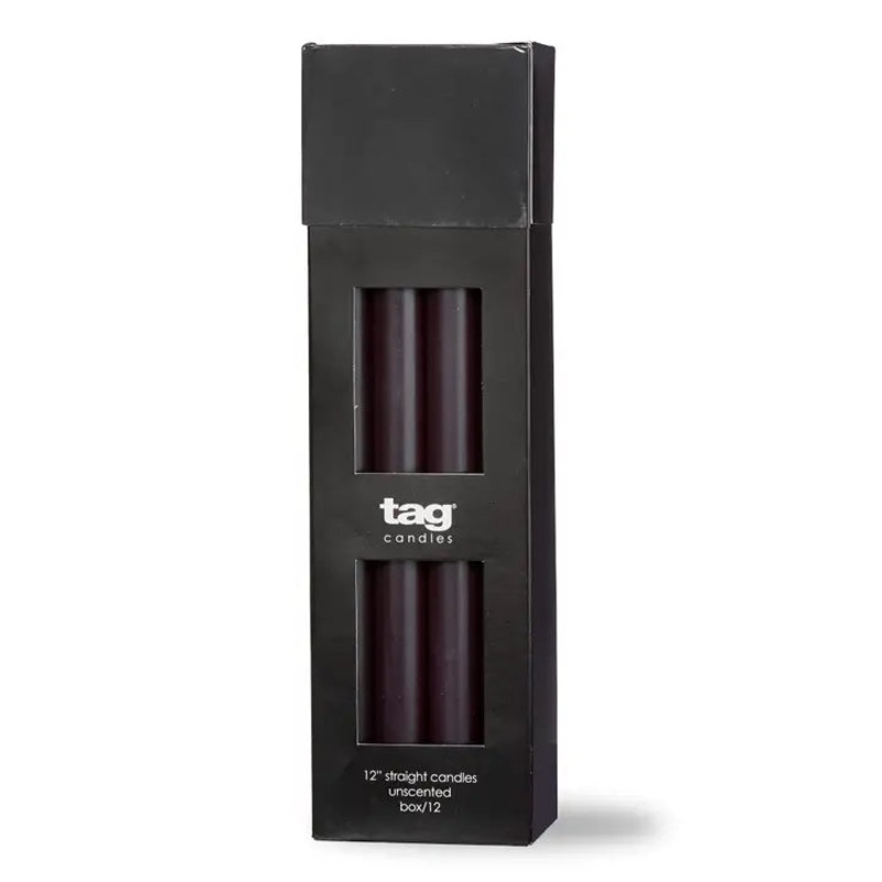 12″ Straight Candle – Black