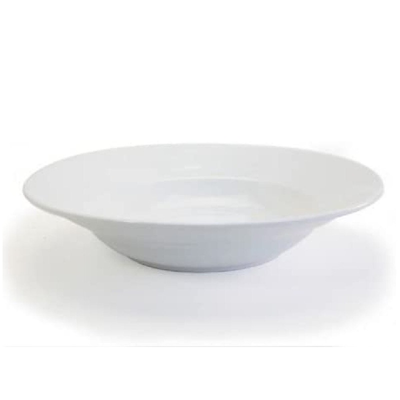 2.5 Qt White Porcelain Rimmed Bowl