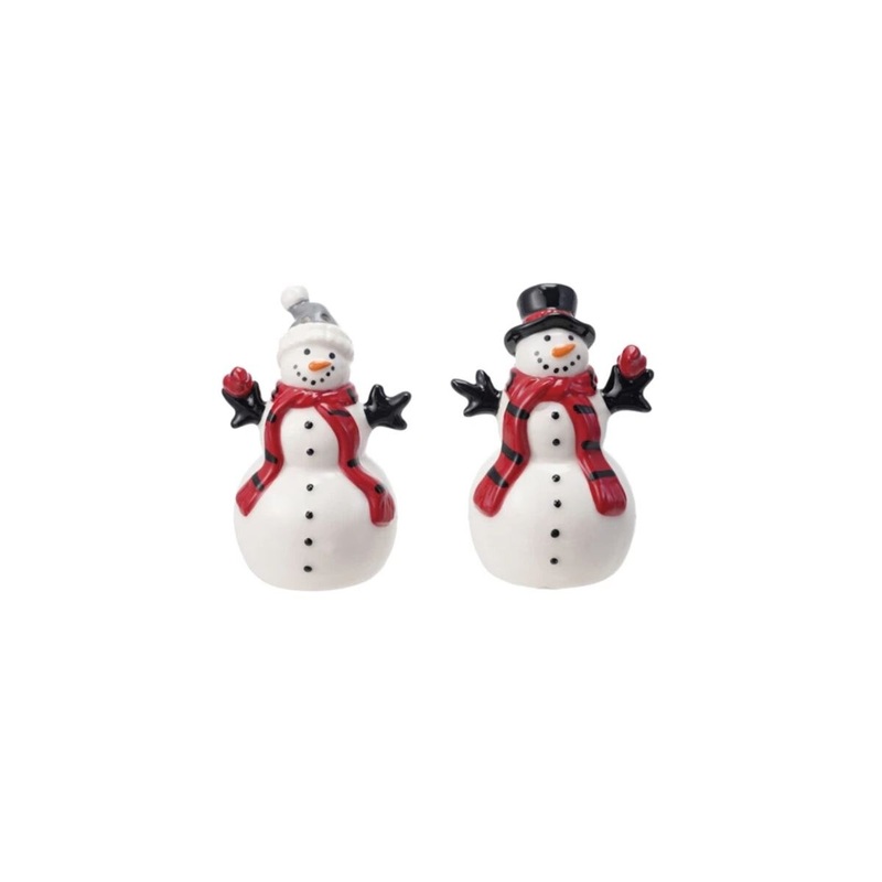 Stoneware Snowman Salt & Pepper Shakers (set of 2)