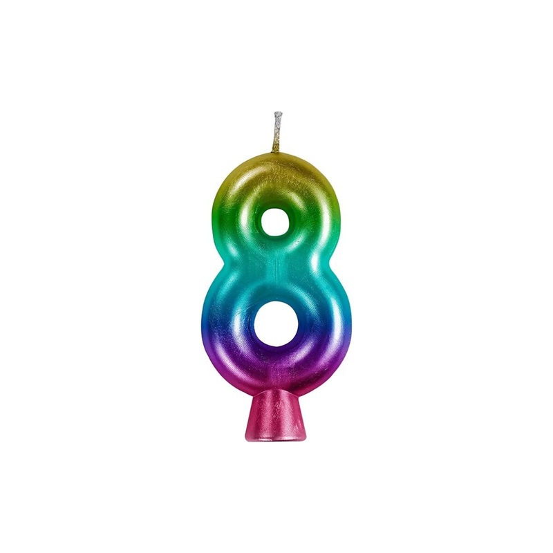 Rainbow Metallic Candles 8