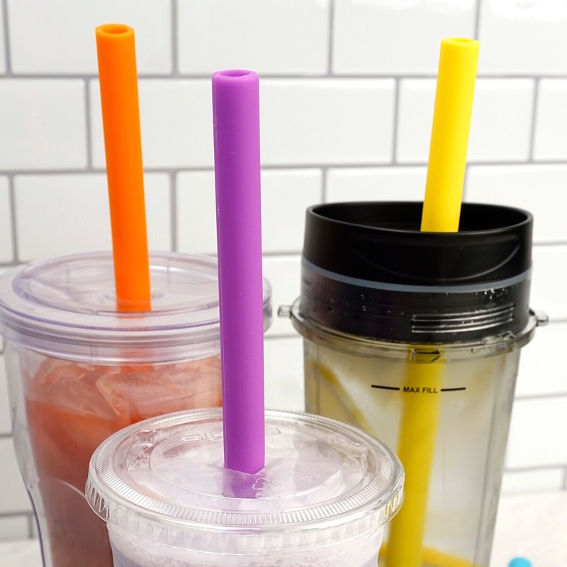 Silicone 10″ Smoothie Straws – Set of 6